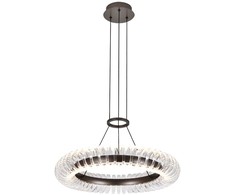 39W LED pakabinamas šviestuvas ALBA, šlifuotos pilkos sp./skaidrus, 3000K, 4337000