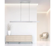 39W LED pakabinamas šviestuvas MOTO-RISE, sidabro sp., 2700-5000K, dimeriuojamas, reguliuojamo aukščio ir ilgio