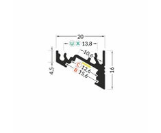 3m LED juostos profilio CORNER10, baltas