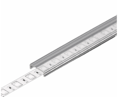 LED juostos profilio dangtelis C CLICK, skaidrus, 3m