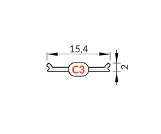 Bikuvalt LED juostos profilio dangtelis C3 CLICK, juodas, 3m