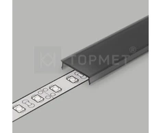 Bikuvalt LED juostos profilio dangtelis C3 CLICK, juodas, 3m
