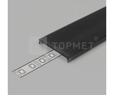 Bikuva.lt LED juostos profilio dangtelis C9 CLICK, juodas, 3m
