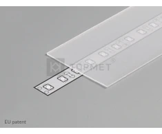 Bikuva.lt 3m LED juostos profilio dangtelis H, matinis