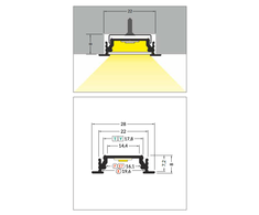 3m LED juostos profilis GROOVE14 EF/TY, neanoduotas aliuminis