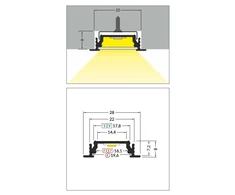 Bikuvalt 3m LED juostos profilis GROOVE14 EF/TY, juodai anoduotas
