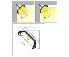 Bikuvalt 3m LED juostos profilis QUARTER10 BD/U6, anoduotas aliuminis