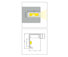 LED juostos profilis SLASH8, baltas, 3m