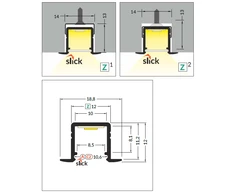 Bikuva.lt 3m LED juostos profilis SMART-IN10 A/Z, juodai anoduotas