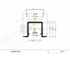 Bikuva.lt 3m LED juostos profilis SMART-IN10, anoduotas