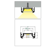 Bikuva.lt 3m LED juostos profilis SURFACE10 BC/UX, juodai anoduotas