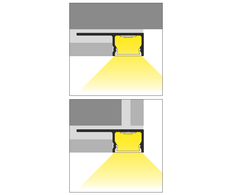 3m LED juostos profilis UNI-TILE12 C PLUS, 180 laipsnių, anoduotas aliuminis