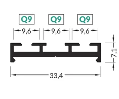 Bikuva.lt 3m LED profilis COMBO30-02, juodas