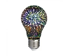 V-tac 3W LED 3D lemputė, A60, E27, 3000K