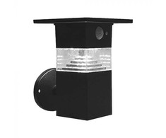 V-tac 3W LED įkraunamas sieninis lauko šviestuvas su saulės baterija ir judesio davikliu, juodas, 3000K, IP54
