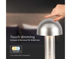 V-tac 3W LED įkraunamas stalinis šviestuvas, šampano sp., 3000/6000K, dimeriuojamas