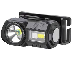 V-tac 3W LED įkraunamas žibintuvėlis, juodas, IP43, tvirtinamas ant galvos
