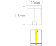 3W LED įleidžiamas į žemę lauko šviestuvas, plieno sp., 3000K, IP67, reguliuojamas šviesos kampas, 69072/W