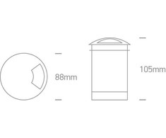 3W LED įleidžiamas į žemę šviestuvas, aliuminio sp., 3000K, 69016B/W
