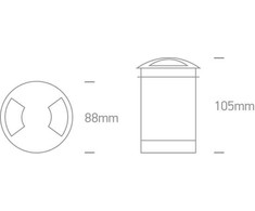 3W LED įleidžiamas į žemę šviestuvas, aliuminio sp., 3000K, 69016/W