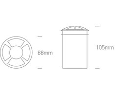 3W LED įleidžiamas į žemę šviestuvas, aliuminio sp., 3000K, 69016A/W