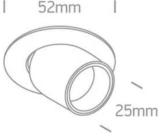 3W LED įleidžiamas pakreipiamas šviestuvas, baltas, 3000K, 11103M/W/W