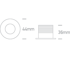 3W LED įleidžiamas šviestuvas, baltas, 3000K, dimeriuojamas, 10103LB/W/W