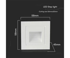 V-tac 3W LED įleidžiamas šviestuvas laiptams, baltas, 3000K, IP65