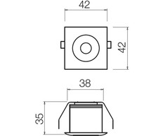 3W LED įleidžiamas šviestuvas MT 125 LED, baltas, 4000K