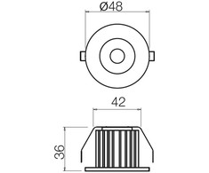 3W LED įleidžiamas šviestuvas MT 126 LED, baltas, 4000K