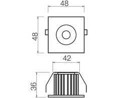 3W LED įleidžiamas šviestuvas MT 127 LED, baltas, 4000K