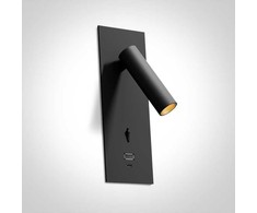 3W LED įleidžiamo montavimo sieninis šviestuvas- skaitymo lempa, juodas, 3000K, su USB A ir USB C jungtimis, 65746RA/B/W