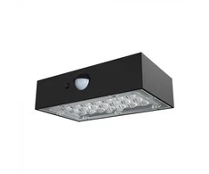 Bikuva.lt 3W LED paviršinis šviestuvas su saulės baterija ir judesio davikliu, juodas, 3000/4000K