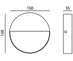 3W LED sieninis fasado šviestuvas PIANA 4K, juodas, 4000K