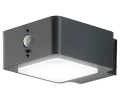 Sieninis šviestuvas 3W LED sieninis fasado šviestuvas su saulės baterija ir judesio davikliu TED, antracito sp., 4000K, IP54