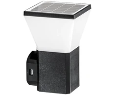 Sieninis šviestuvas 3W LED sieninis fasado šviestuvas su saulės baterija ir judesio davikliu MAEVE, antracito sp., CCT, IP54