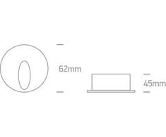 3W LED sieninis šviestuvas, aliuminio sp., 3000K, 68030/AL/W