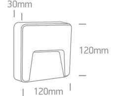 3W LED sieninis šviestuvas, baltas, 2700/3300/4000K, IP65, 67418/W/V