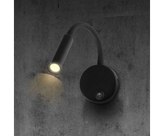 3W LED sieninis šviestuvas - skaitymo lempa, juodas, 3000K, CREE LED chip
