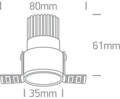 3W LED užglaistomas šviestuvas, baltas, 3000/3500/4000K, 10103BTR/W/V