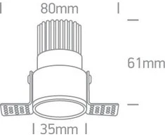Bikuvalt 3W LED užglaistomas šviestuvas, baltas, 3000K, 10103BTR/W/W
