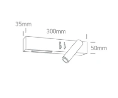 Bikuvalt 3W+6W LED paviršinis sieninis šviestuvas, juodas, 3000K, 65146A/B/W