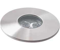 3x1W LED įleidžiamas į grindinį šviestuvas IRIDE, sidabro sp., RGB, dimeriuojamas, IP67