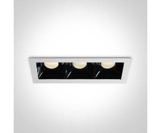 3x6,5W LED įleidžiamas šviestuvas, baltas, 3000K, 50307B/W/W