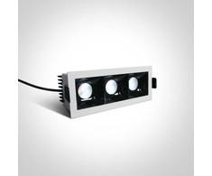 3x6,5W LED įleidžiamas šviestuvas, baltas, 3000K, 50307B/W/W