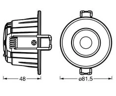 Bikuvalt 4-6W LED įleidžiamas šviestuvas COMBO FIX, baltas, 2700/3000/4000K, IP65, dimeriuojamas