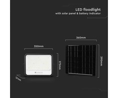 400W LED prožektorius su saulės baterija, juodas, 2000-8000K, dimeriuojamas