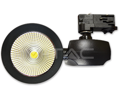 40W Euro LED šviestuvas ant bėgelio V-TAC, juodas, (4000K)
