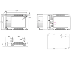 40W LED impulsinis srovės šaltinis MEAN WELL Multiple-Stage, 350-1050mA, DALI2, PUSH