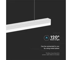 V-tac 40W LED linijinis šviestuvas, baltas, 4000K